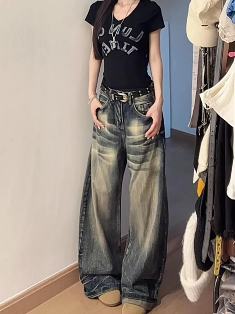 American Style Washed Denim Wide Leg Pants Women Summer Loose Slimming Jeans High Waist Soft Fabric Four Seasons Casual Trousers
American Style Washed Denim Wide Leg Pants Women Summer Loose Slimming Jeans High Waist Soft Fabric Four Seasons Casual Trousers