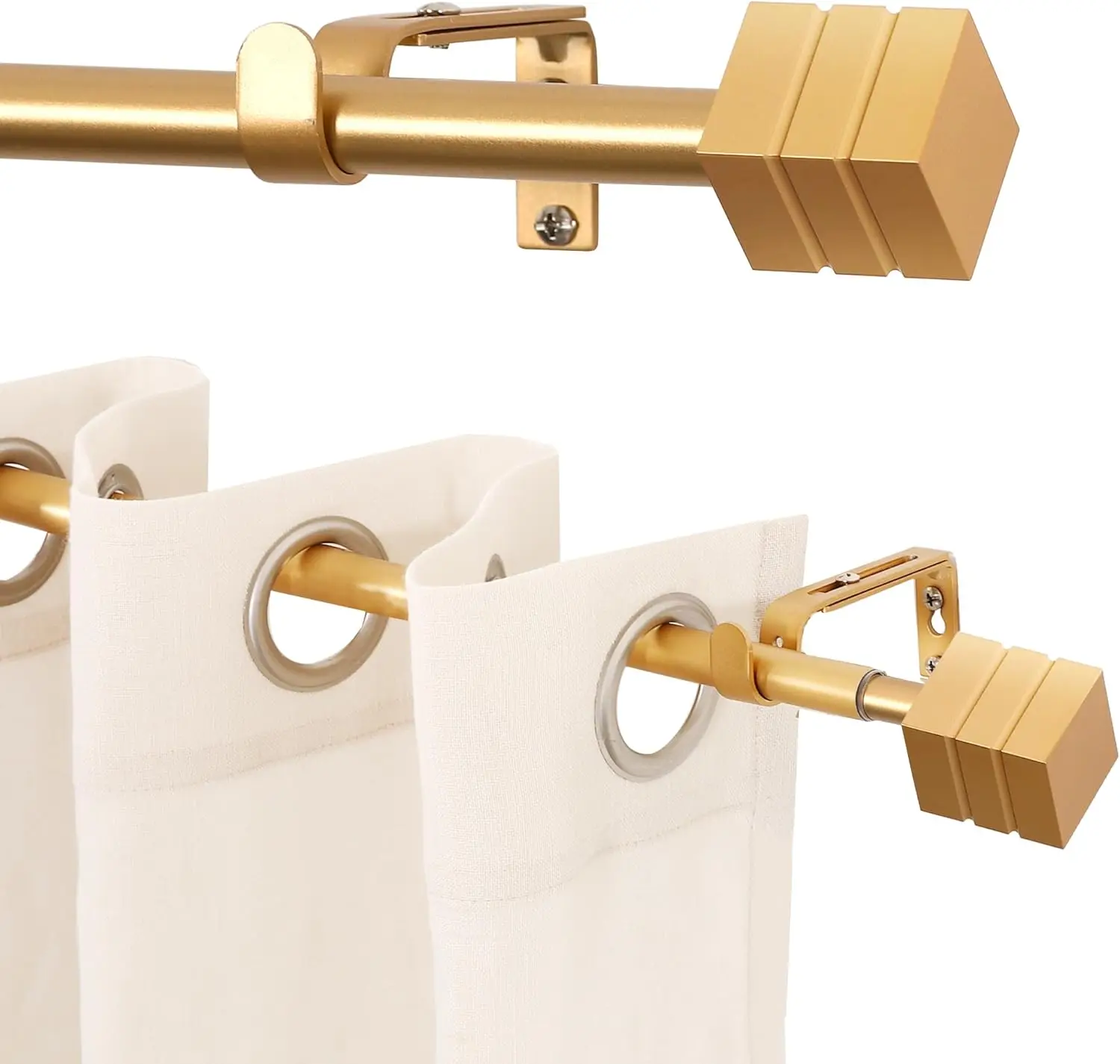2 Pack Curtain Rods for Windows Splicing Adjustable Curtain Rods With Gold Lines Square Finials
2 Pack Curtain Rods for Windows Splicing Adjustable Curtain Rods With Gold Lines Square Finials