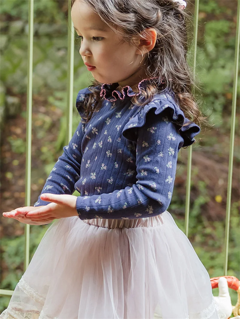 Корейский стиль, осень 2024, детский топ с рюшами и воротником для девочек, небольшой топ с воланами и цветочным принтом, эластичная основа, топ с длинными рукавами
Корейский стиль, осень 2024, детский топ с рюшами и воротником для девочек, небольшой топ с воланами и цветочным принтом, эластичная основа, топ с длинными рукавами