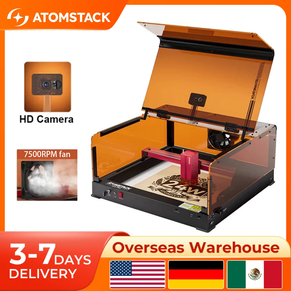 AtomStack A24 Ultra 120W Laser Engraving Engraving Cutting For Wood Acrylic Leather Stone Metal with B3 Enclosure And Camera
AtomStack A24 Ultra 120W Laser Engraving Engraving Cutting For Wood Acrylic Leather Stone Metal with B3 Enclosure And Camera