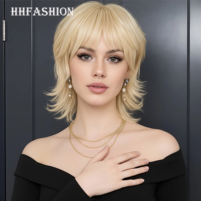 8inch Gold Mullet Synthetic Wig with Fluffy Layered Wolf Hair And Bangs Design for Cosplay And Party
8inch Gold Mullet Synthetic Wig with Fluffy Layered Wolf Hair And Bangs Design for Cosplay And Party