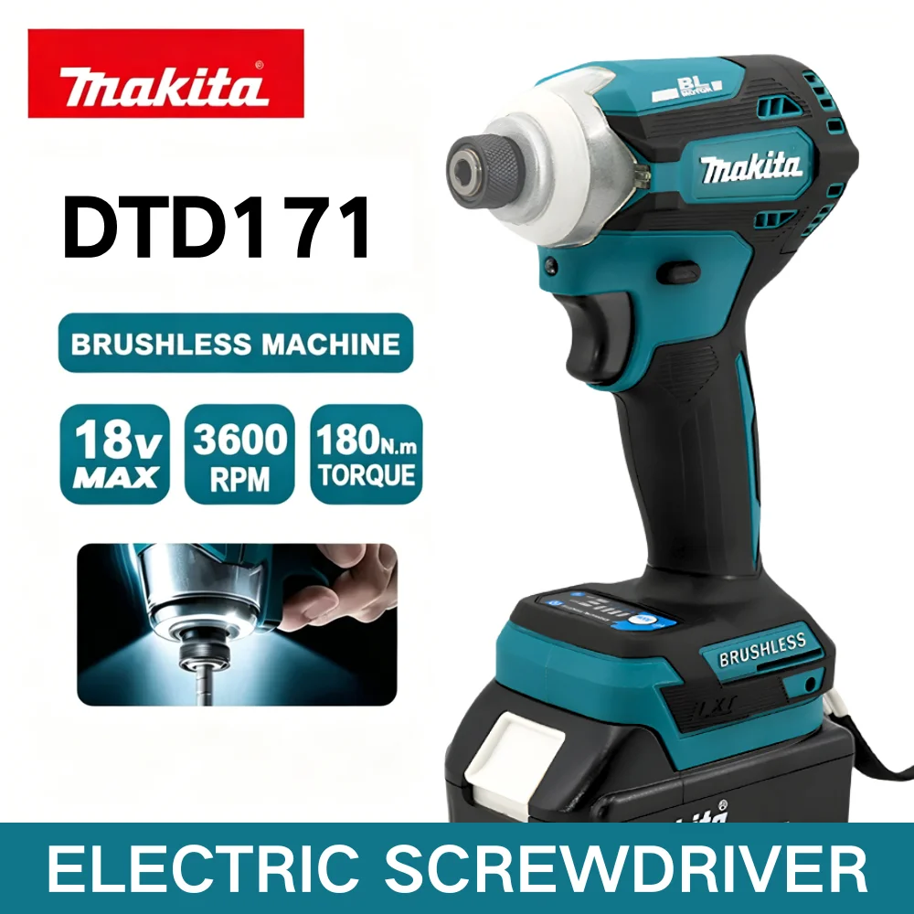 Makita DTD171 18V Impact Driver 180N.m Cordless Brushless Electric Screwdriver Rechargable Drill Driver Makita Power Tools
Makita DTD171 18V Impact Driver 180N.m Cordless Brushless Electric Screwdriver Rechargable Drill Driver Makita Power Tools