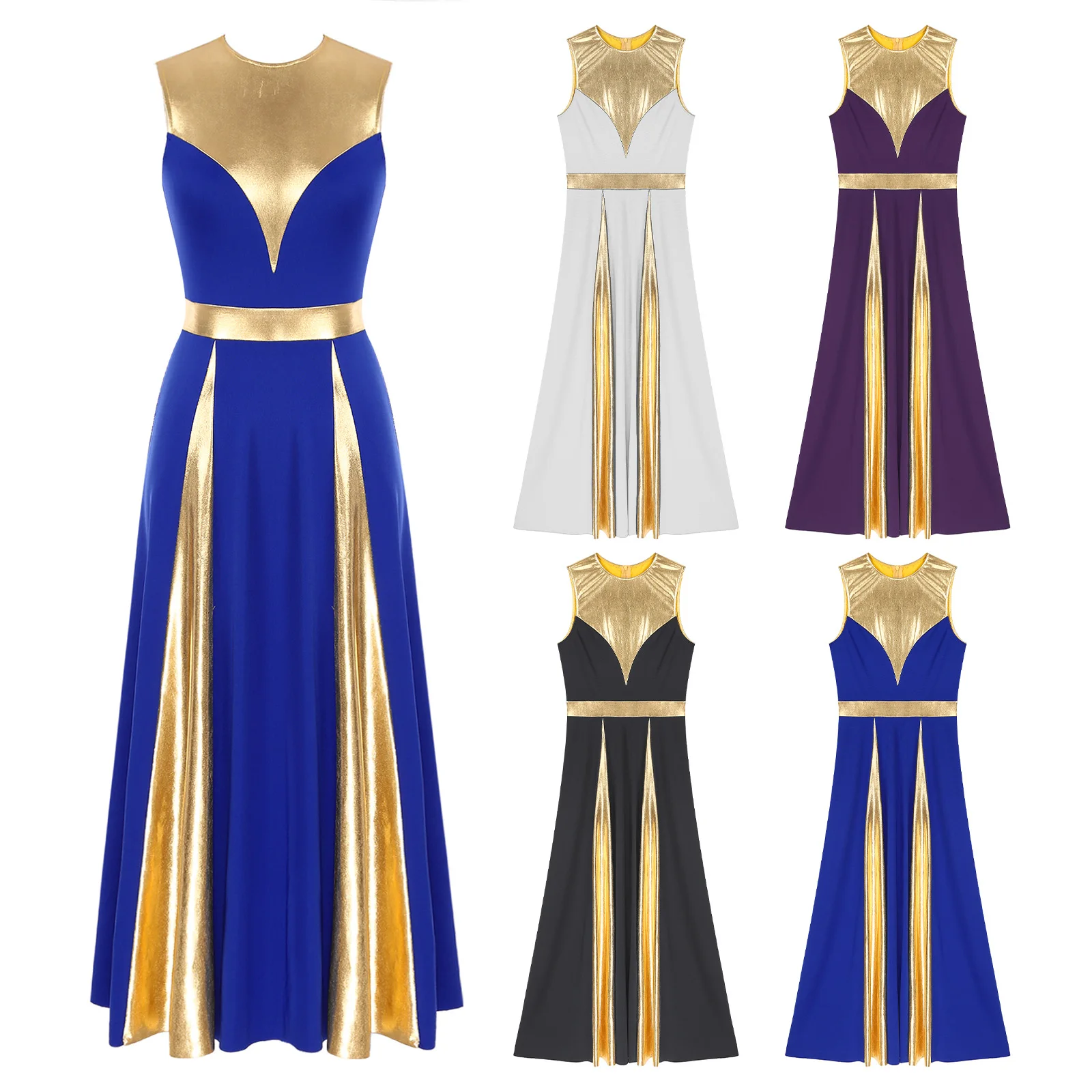 Womems Praise Dance Dress Patchwork Sleeveless Lyrical Dance Dresses Church Worship Choir Dancewear Stage Performance Costume
Womems Praise Dance Dress Patchwork Sleeveless Lyrical Dance Dresses Church Worship Choir Dancewear Stage Performance Costume