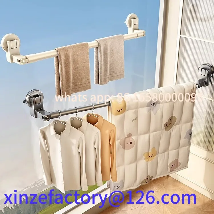Customizable Suction cup drying rack telescopic clothes drying rod indoor household balcony space using folding clothes
Customizable Suction cup drying rack telescopic clothes drying rod indoor household balcony space using folding clothes