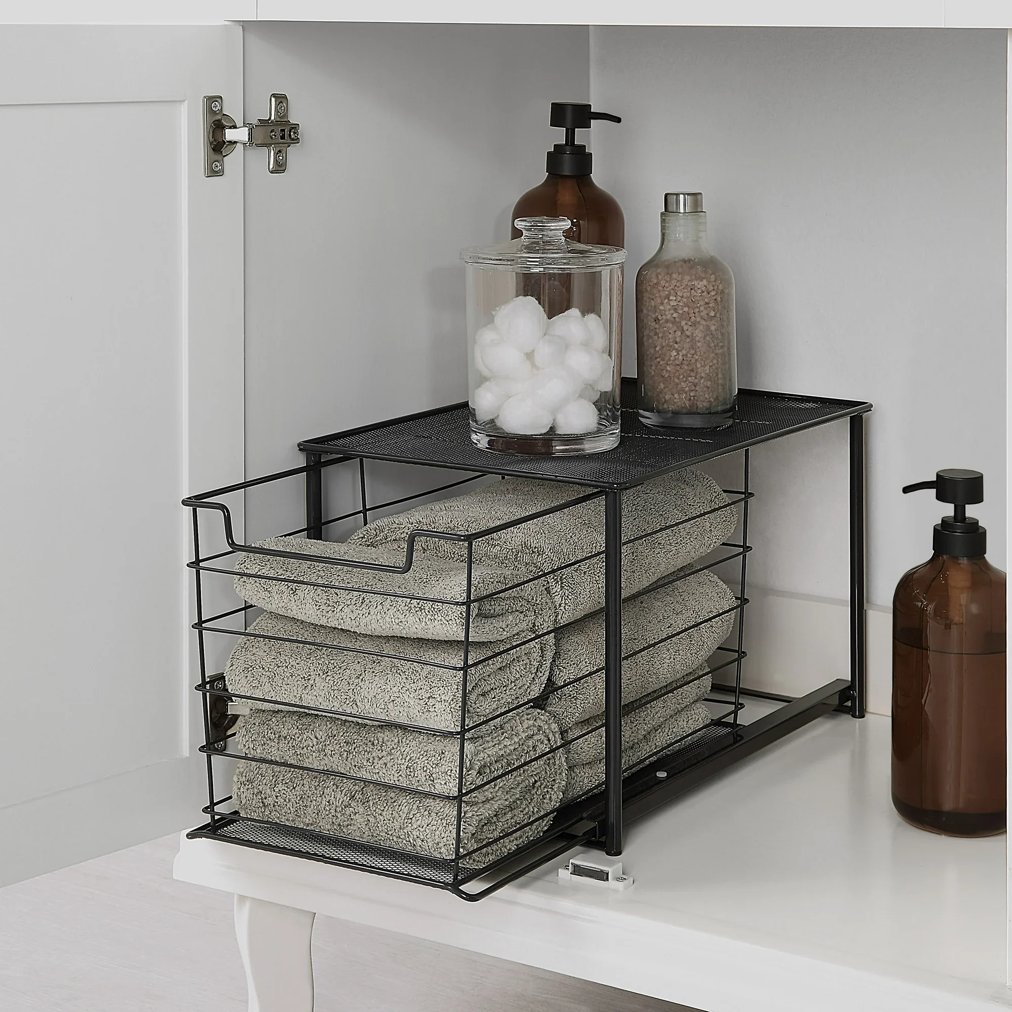 Large Slide-Out Drawer Organizer – Stackable, Matte Black Storage for Kitchen Cabinets, Pantry, Bathroom, Desk
Large Slide-Out Drawer Organizer – Stackable, Matte Black Storage for Kitchen Cabinets, Pantry, Bathroom, Desk