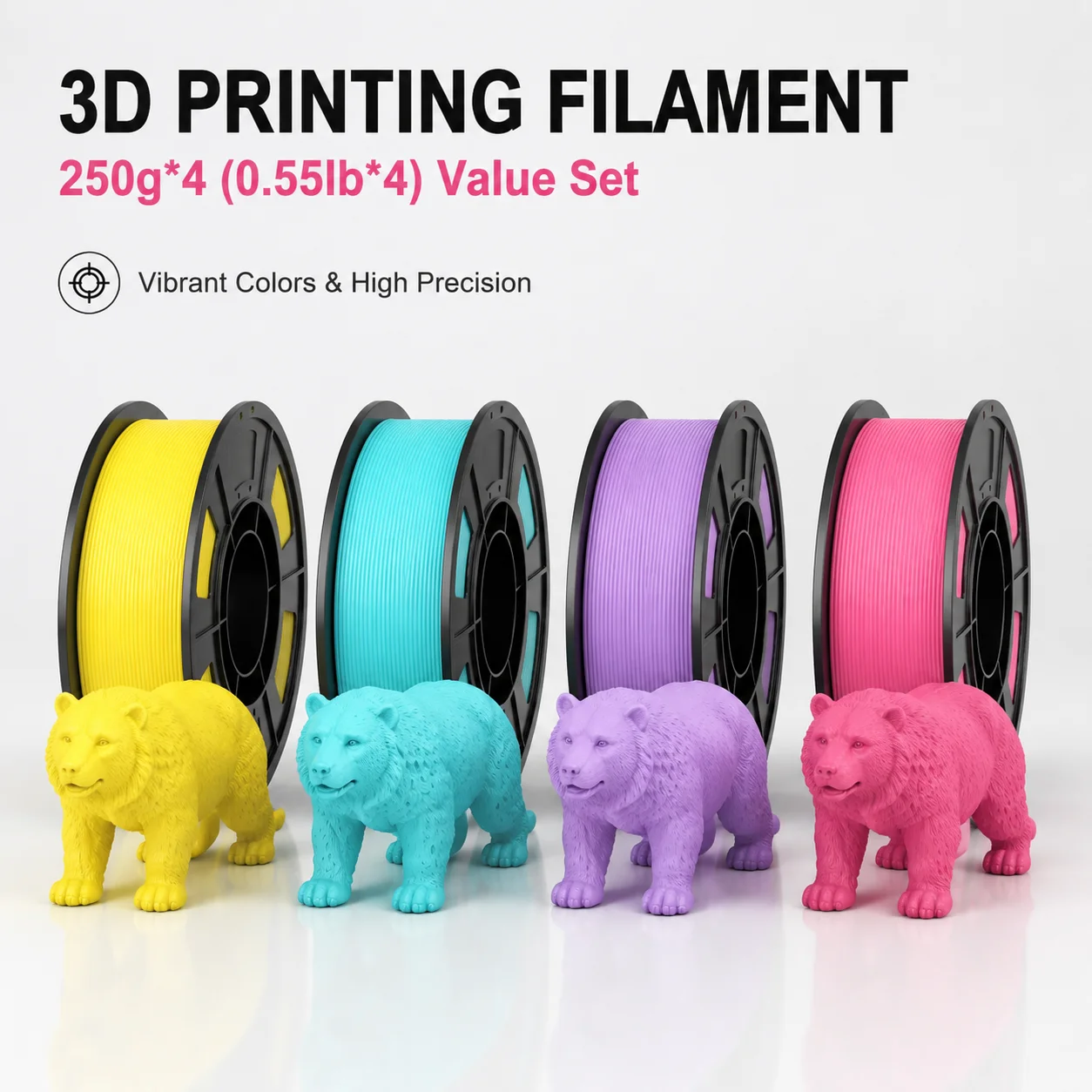1.75mm High Speed Printing PLA 3D Printer Filament Bundle Dimensional Accuracy ±0.03mm Reusable Spools Total 1kg 250g Per Spool
1.75mm High Speed Printing PLA 3D Printer Filament Bundle Dimensional Accuracy ±0.03mm Reusable Spools Total 1kg 250g Per Spool