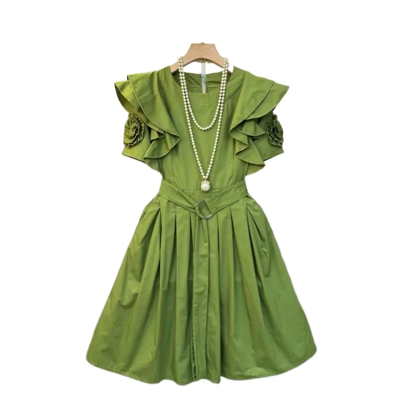 High-grade Pure Cotton Waist Temperament Dress, Small Flying Sleeves, Short Sleeves, A-word Pendulum Skirt, Long Dress for Women
High-grade Pure Cotton Waist Temperament Dress, Small Flying Sleeves, Short Sleeves, A-word Pendulum Skirt, Long Dress for Women