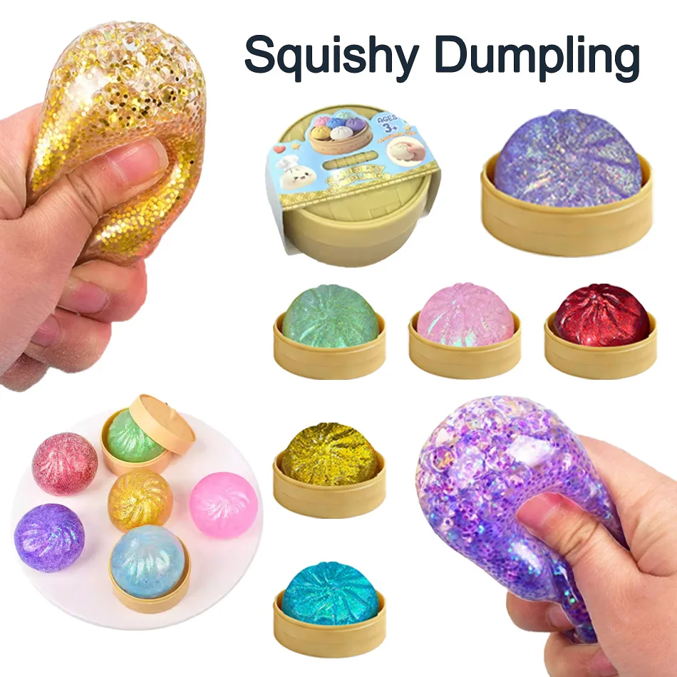 Squishy Dumpling Realistic Bun Sensory Fidget Toys Colored Glitter Steamer Bun Decompression Ball Small Squeezable Toys
Squishy Dumpling Realistic Bun Sensory Fidget Toys Colored Glitter Steamer Bun Decompression Ball Small Squeezable Toys