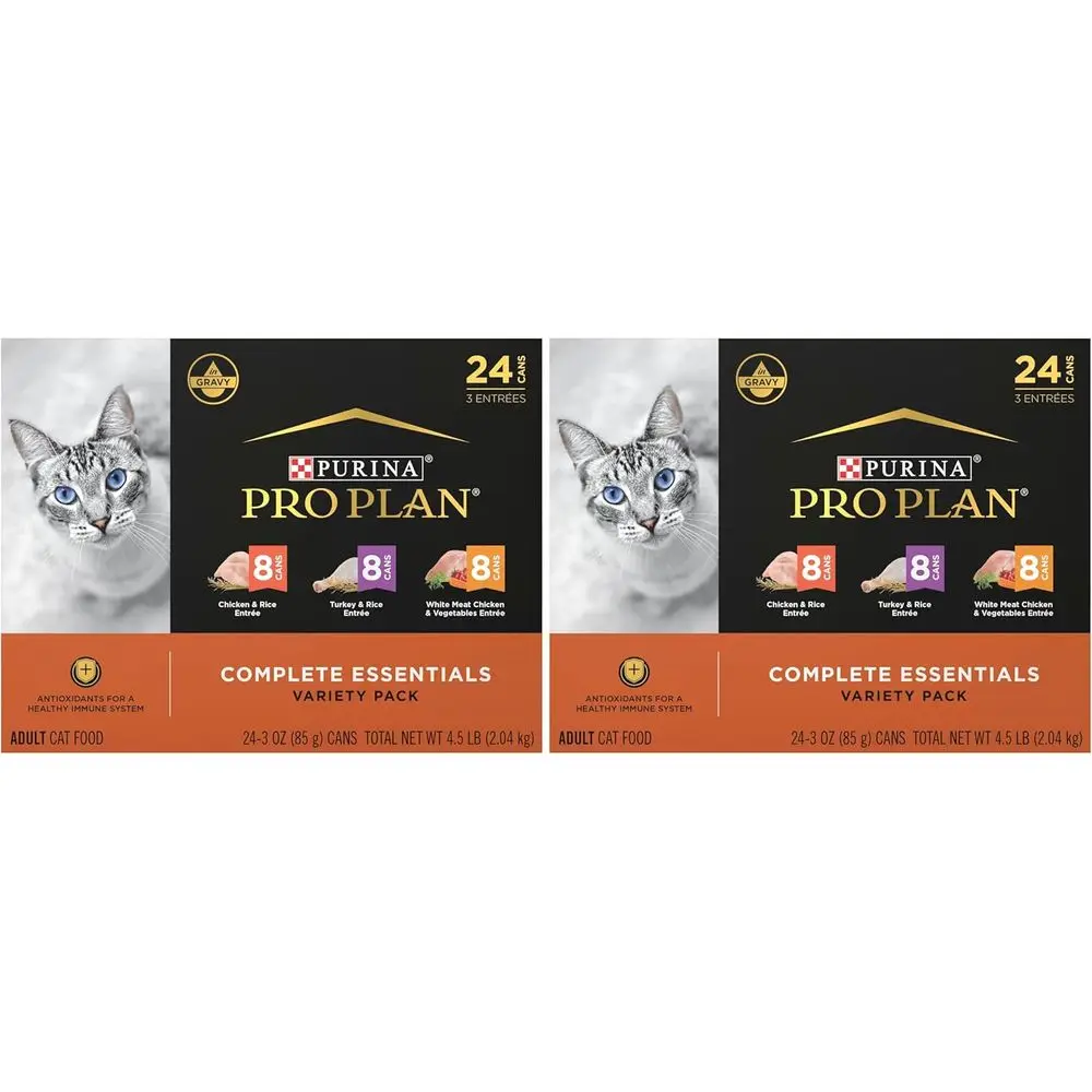 Gravy,High Protein Wet Cat ood Variety Pack,Complete entials Chicken and Turkey avorites - 3 oz. Cans,(Pack o 48)
Gravy,High Protein Wet Cat ood Variety Pack,Complete entials Chicken and Turkey avorites - 3 oz. Cans,(Pack o 48)