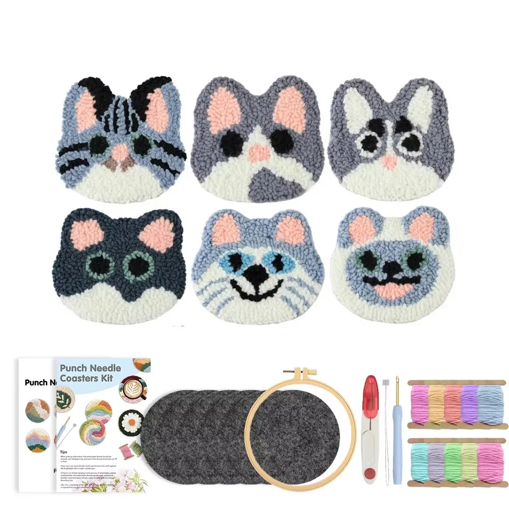 SDOYUNO 6pcs Complete Punch Needle Coasters Kits Aniaml Styles Punch Needle Embroidery for Beginner Punch Tool Kit for Adults
SDOYUNO 6pcs Complete Punch Needle Coasters Kits Aniaml Styles Punch Needle Embroidery for Beginner Punch Tool Kit for Adults
