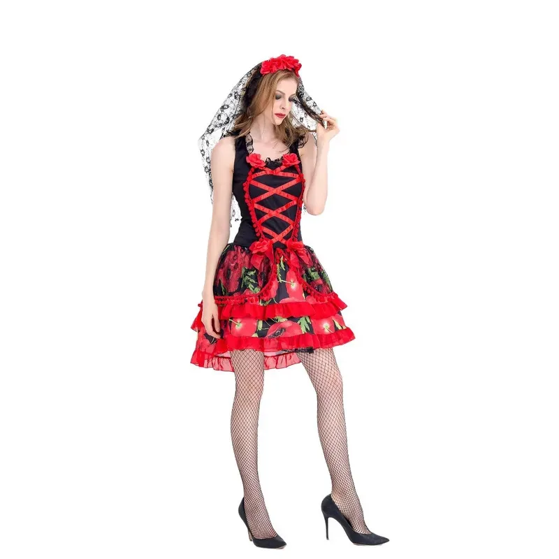 Halloween Adult Witch Cosplay Dress Ghost Bride Costume, Spanish Mexican Day Of The Dead Costume Accessories
Halloween Adult Witch Cosplay Dress Ghost Bride Costume, Spanish Mexican Day Of The Dead Costume Accessories