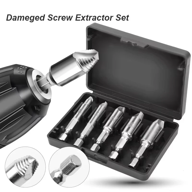 Damaged Screw Extractor Drill Bit Set Strip Broken Head Extract Bolt Remover Extractor Reverse Easy Out Demolition Removal Tool
Damaged Screw Extractor Drill Bit Set Strip Broken Head Extract Bolt Remover Extractor Reverse Easy Out Demolition Removal Tool
