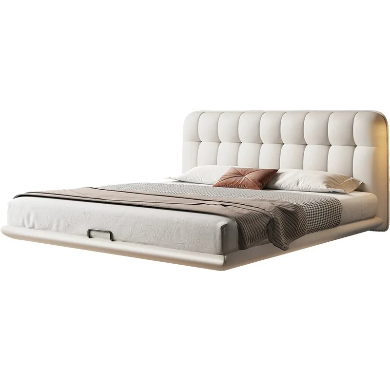 Italian minimalist suspension leather master bedroom high-end atmosphere cream wind flush edge bed modern simple double soft bag
Italian minimalist suspension leather master bedroom high-end atmosphere cream wind flush edge bed modern simple double soft bag