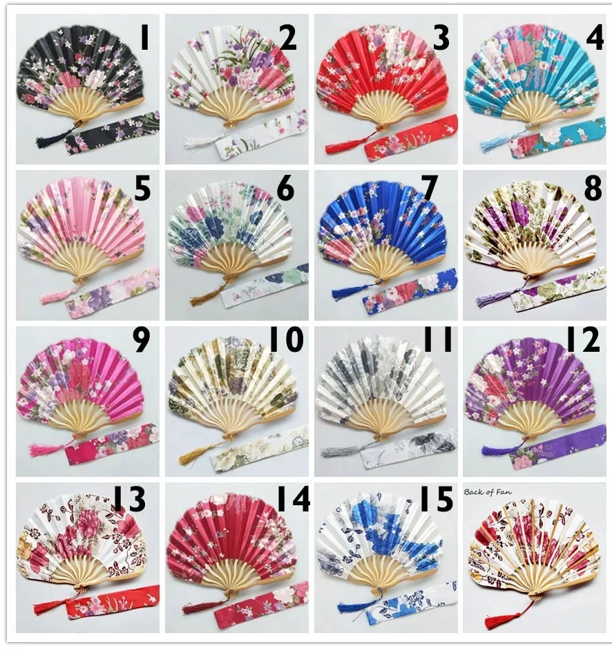 15 pcs Personalized Chinese Japanese Fabric Floral Round Folding Hand Fan with Gift Bags Wedding Party Supplies
15 pcs Personalized Chinese Japanese Fabric Floral Round Folding Hand Fan with Gift Bags Wedding Party Supplies