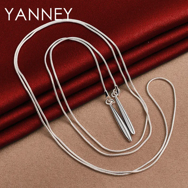 New 925 Sterling Silver 22 Inches Fine Snake Chain Simple Necklace For Women Men Fashion Charm Jewelry Wedding Gifts Party
New 925 Sterling Silver 22 Inches Fine Snake Chain Simple Necklace For Women Men Fashion Charm Jewelry Wedding Gifts Party