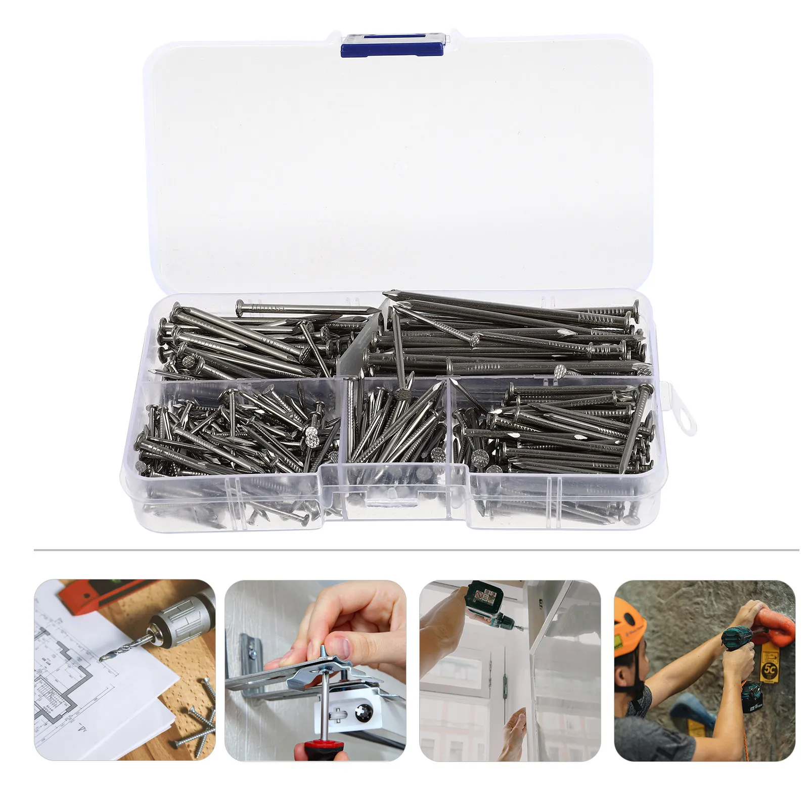 Набор из 460 гвоздей из нержавеющей стали с плоской головкой, устойчивых к ржавчине, для подвешивания картин, работы по дереву, каменной кладке и рукоделия
Набор из 460 гвоздей из нержавеющей стали с плоской головкой, устойчивых к ржавчине, для подвешивания картин, работы по дереву, каменной кладке и рукоделия