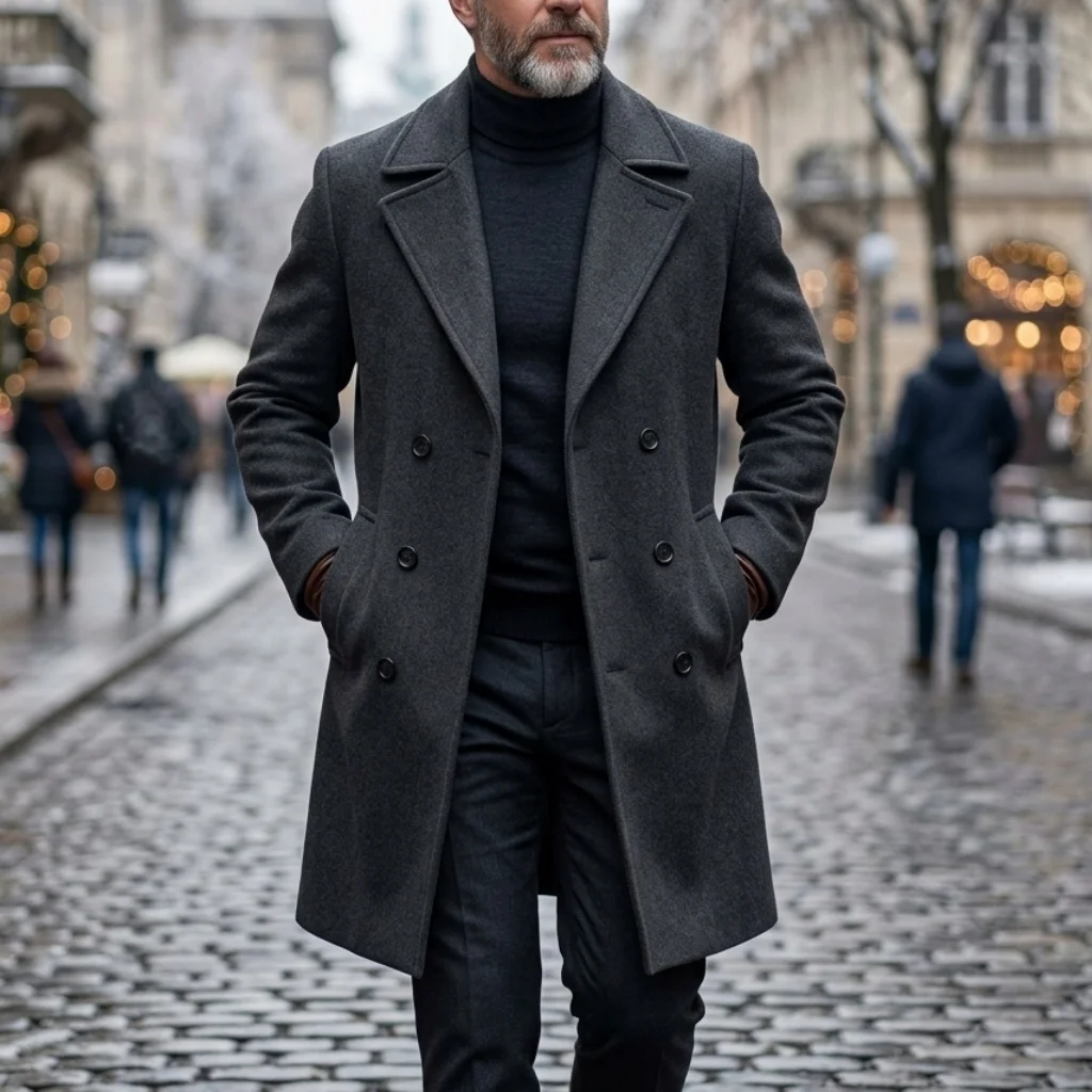 New Men's Coats Double Breasted Coat Autumn Winter Warm Garry Cloth Solid Color Overcoat Medium Long Mens Streetwear Casual Suit
New Men's Coats Double Breasted Coat Autumn Winter Warm Garry Cloth Solid Color Overcoat Medium Long Mens Streetwear Casual Suit