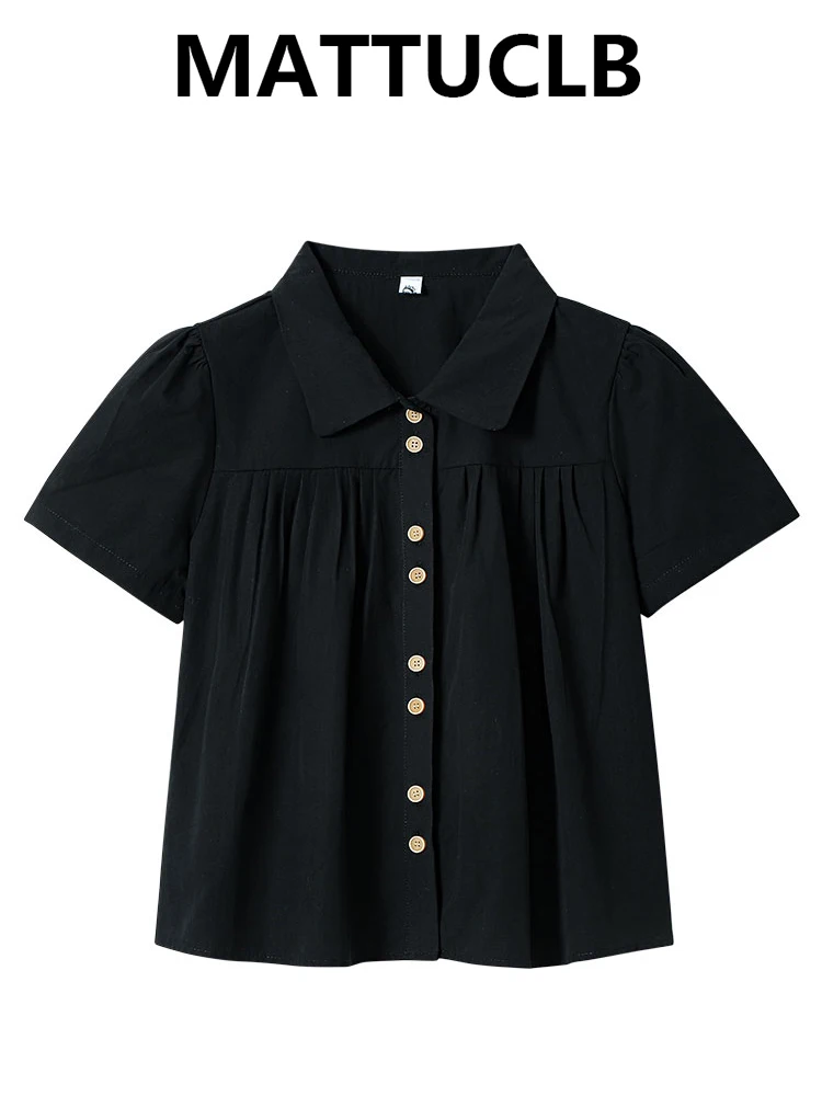 Summer Women Korean Fashion Black Shirts Short Sleeve 2000s Aesthetic Mori Girl Blouses Crop Top Y2K Preppy Shoujo Vintage New
Summer Women Korean Fashion Black Shirts Short Sleeve 2000s Aesthetic Mori Girl Blouses Crop Top Y2K Preppy Shoujo Vintage New