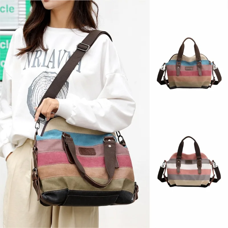 2025 Новая парусиновая повседневная винтажная модная сумка через плечо в студенческом стиле, большая вместительная женская сумка-тоут с цветными блоками, сращенная сумка
2025 Новая парусиновая повседневная винтажная модная сумка через плечо в студенческом стиле, большая вместительная женская сумка-тоут с цветными блоками, сращенная сумка