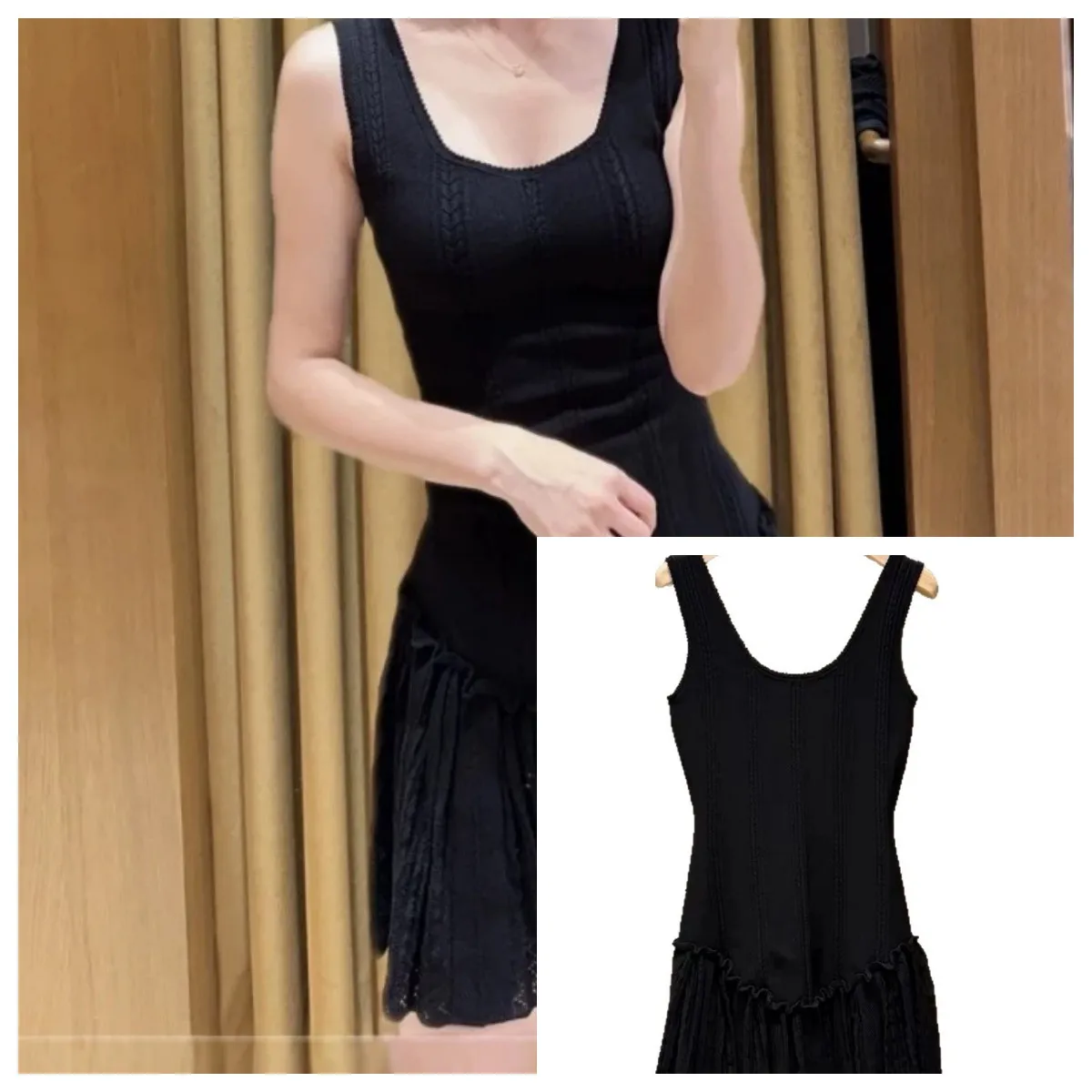 2026 Summer New Women's Knitted Dress with Mushroom Edge Skirt U-Neck Sleeveless High Waist Mini Robe
2026 Summer New Women's Knitted Dress with Mushroom Edge Skirt U-Neck Sleeveless High Waist Mini Robe