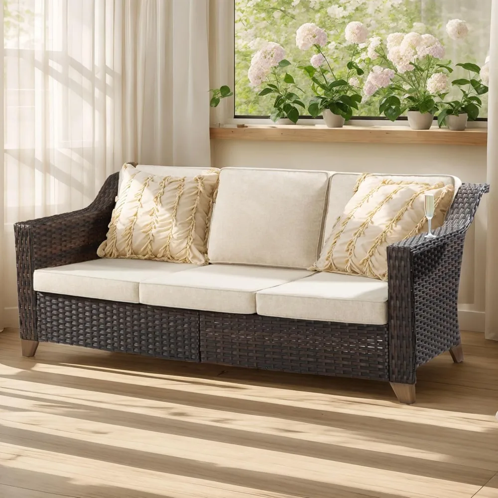 Patio Couch, All Weather Outdoor Couch Sofa with High Back and Premium Cushions for Garden Backyard Porch
Patio Couch, All Weather Outdoor Couch Sofa with High Back and Premium Cushions for Garden Backyard Porch