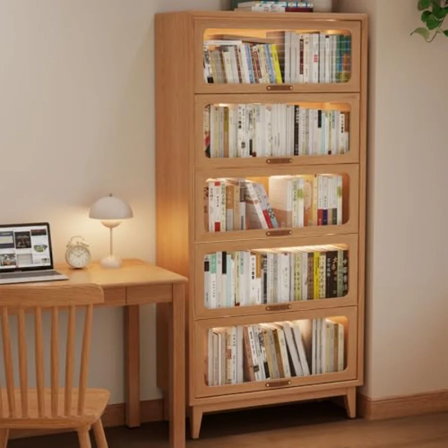 70''H Solid Wood Bookcase with 5 Shelves and Tempered Glass Flip-Up Doors, Bookshelves Finish Cube Storage Organizer, Versatile
70''H Solid Wood Bookcase with 5 Shelves and Tempered Glass Flip-Up Doors, Bookshelves Finish Cube Storage Organizer, Versatile