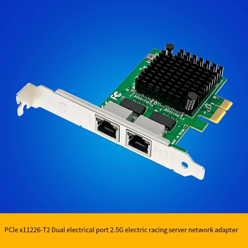 PCI-E X1 2.5G Server Network Card Dual-Port Gigabit Network Card I225-V Ethernet Controller Dual-Port 2.5Gbe RJ45 Ports
PCI-E X1 2.5G Server Network Card Dual-Port Gigabit Network Card I225-V Ethernet Controller Dual-Port 2.5Gbe RJ45 Ports