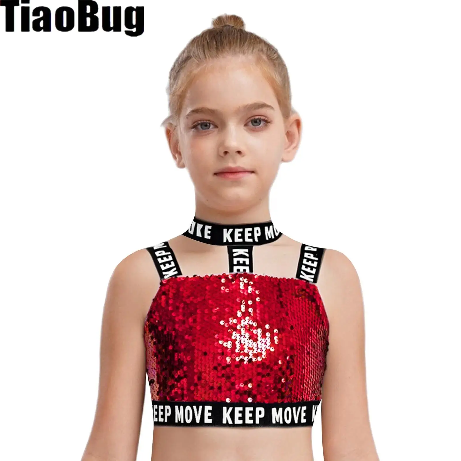 Kids Girls Sequins Dance Vest Stage Performance Costume Halter Wide Elastic Shoulder Straps Glittery Cropped Vest Hip-Hop Jazz
Kids Girls Sequins Dance Vest Stage Performance Costume Halter Wide Elastic Shoulder Straps Glittery Cropped Vest Hip-Hop Jazz