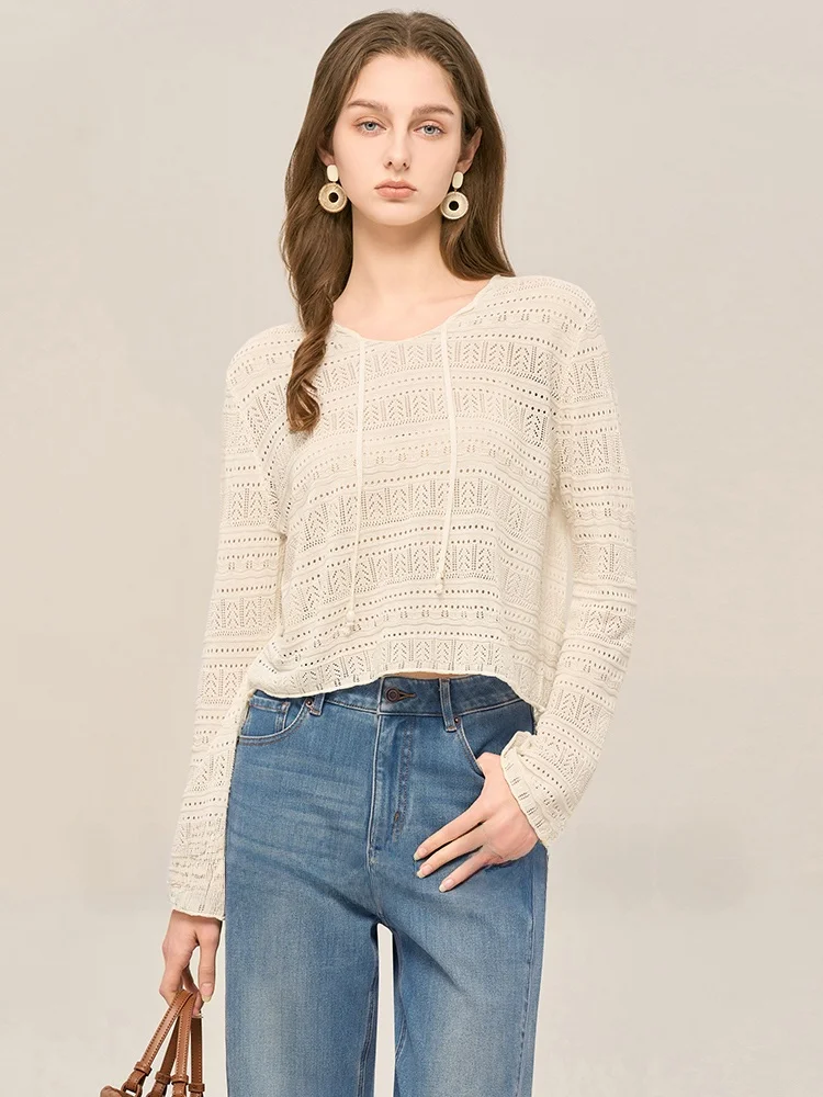 Bohemian Style Hollow out Knitted Top Soft And Linen Blend Casual Loose Fit Women's Fashion Spring Long Sleeve round Neck
Bohemian Style Hollow out Knitted Top Soft And Linen Blend Casual Loose Fit Women's Fashion Spring Long Sleeve round Neck