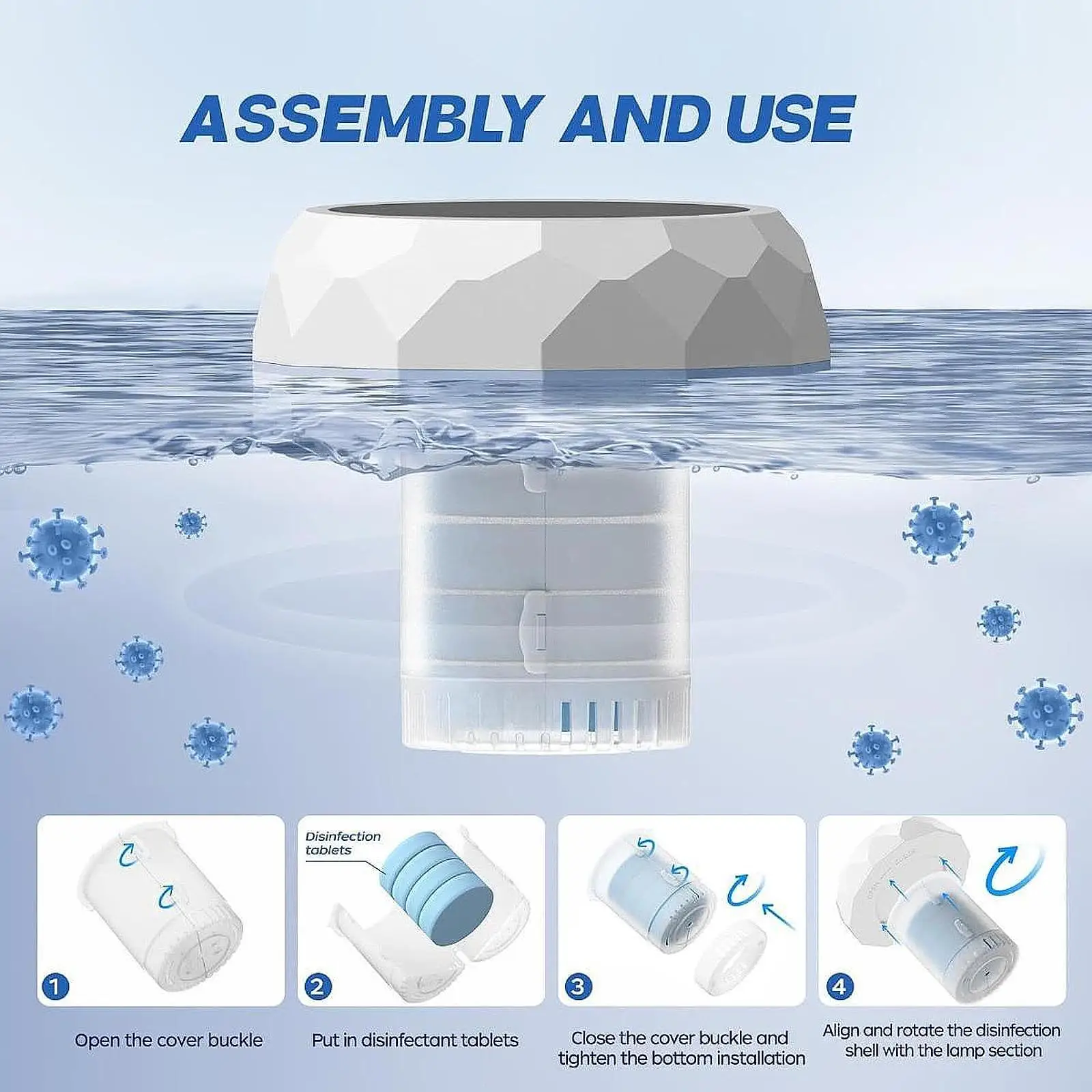Swimming Pool Lamp Easy Operations Replacement Floating Chlorine Dispenser Sturdy Accessories for Garden Pathways Bathtubs Lawns
Swimming Pool Lamp Easy Operations Replacement Floating Chlorine Dispenser Sturdy Accessories for Garden Pathways Bathtubs Lawns