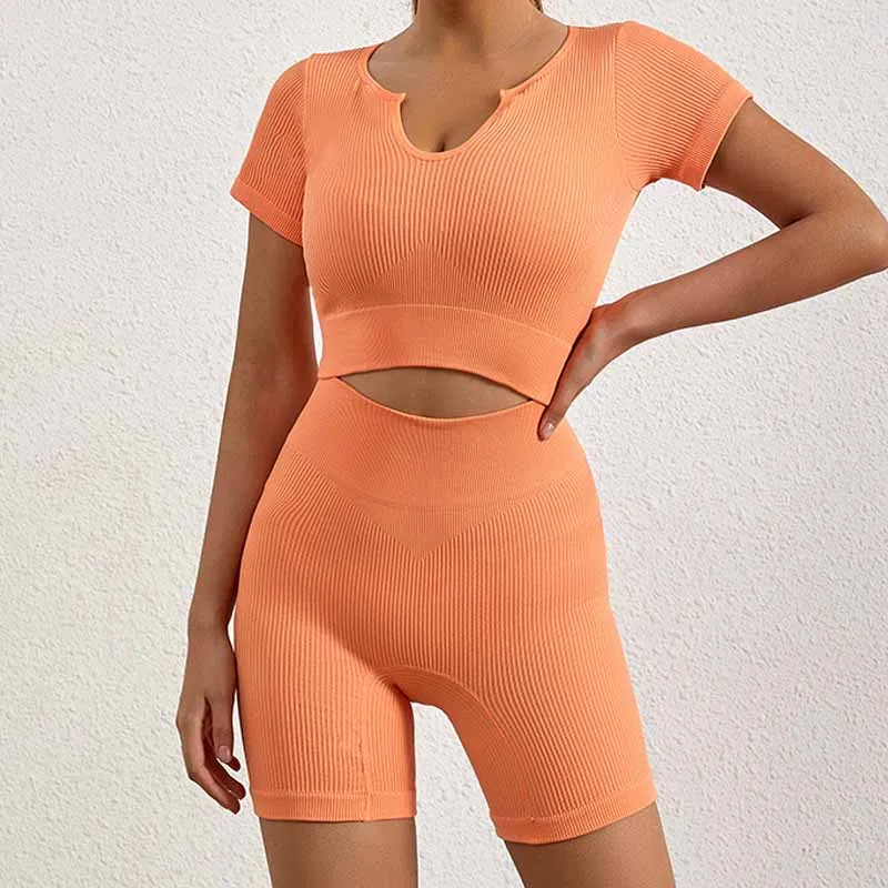 Seamless yoga set Fitness Wear Women's Yoga Sexy Sports T-shirts High Waist Fit Hip Lift Shorts Workout Clothes for Women
Seamless yoga set Fitness Wear Women's Yoga Sexy Sports T-shirts High Waist Fit Hip Lift Shorts Workout Clothes for Women