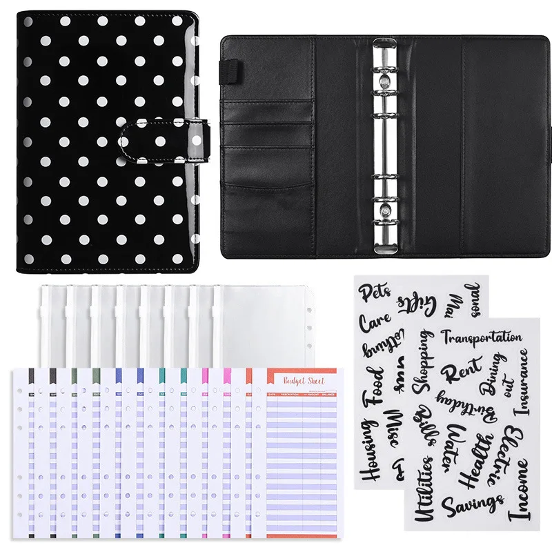 A6 Polka Dot Budget Binder, Detachable Loose-leaf Cash Envelope System, Financial Planner Notebook
A6 Polka Dot Budget Binder, Detachable Loose-leaf Cash Envelope System, Financial Planner Notebook