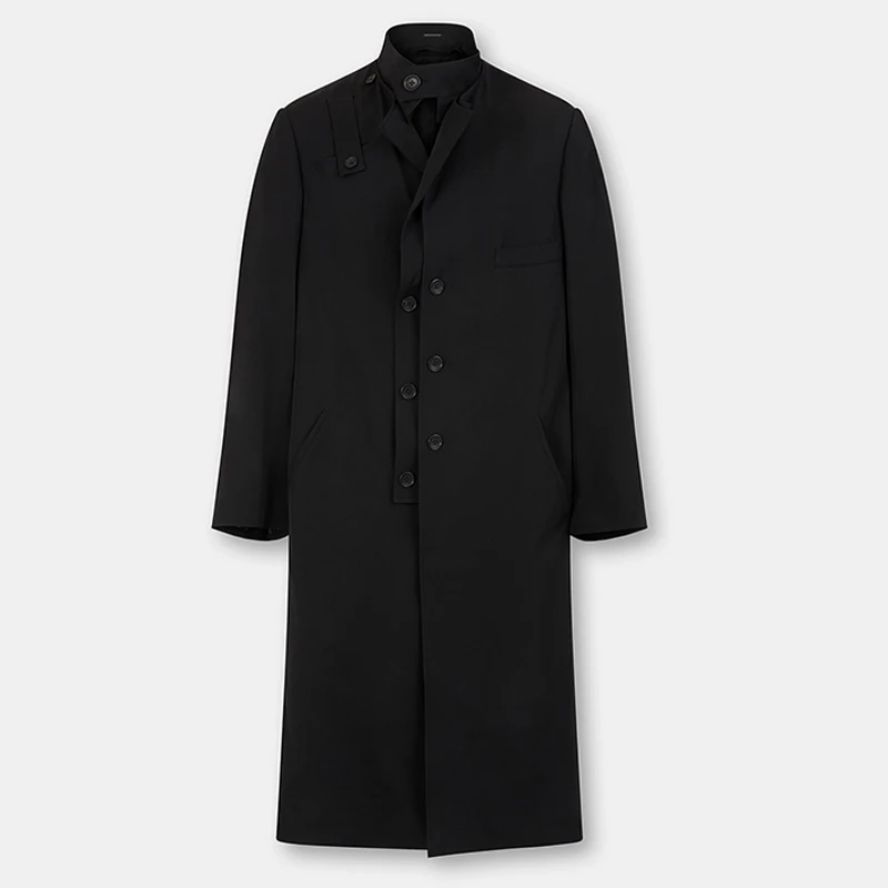 YOJI OOAK's original design for men's single-breasted wool coat with misplaced buttons to match the western collar jacket
YOJI OOAK's original design for men's single-breasted wool coat with misplaced buttons to match the western collar jacket