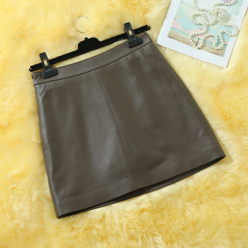 Real eep Leather Skirt High Waist A-Line Women's Sle Commute Korean Version Zipper Design Autumn New Arrival
Real eep Leather Skirt High Waist A-Line Women's Sle Commute Korean Version Zipper Design Autumn New Arrival