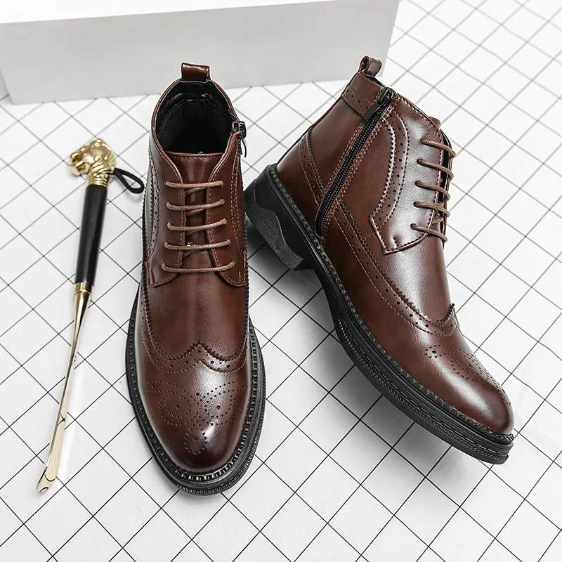 Men's Boots Classic Black Brown High-top Boots British Style Business Leather Boot Lace-up Men Ankle Boots Office Formal Booties
Men's Boots Classic Black Brown High-top Boots British Style Business Leather Boot Lace-up Men Ankle Boots Office Formal Booties