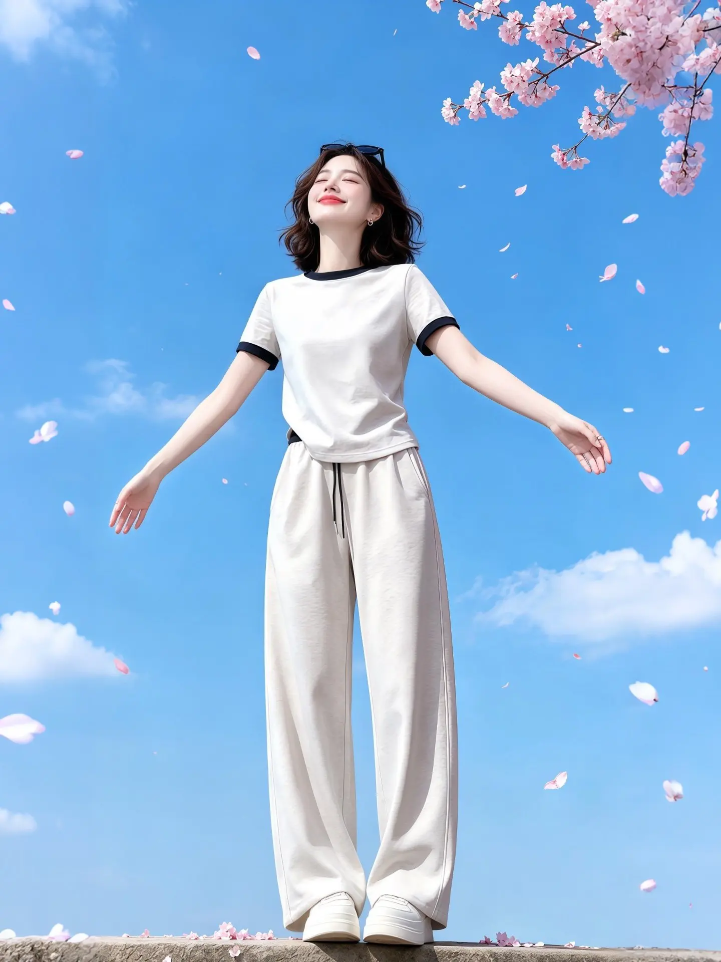 Casual High Waist Summer T-Shirt Short Sleeve round Neck Women's Fashion Set Two-Piece Set Versatile Good Looking Everyday Wear
Casual High Waist Summer T-Shirt Short Sleeve round Neck Women's Fashion Set Two-Piece Set Versatile Good Looking Everyday Wear
