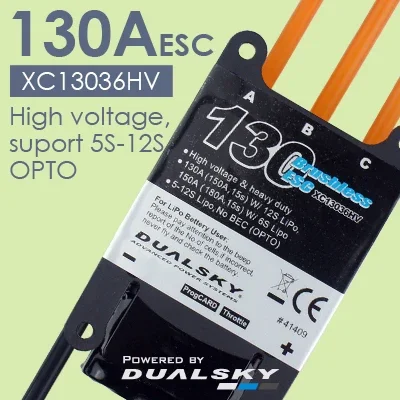 DUALSKY XC13036HV- High voltage, suport 5S-12S, OPTO,- 130A(150A, 15s) W/ 12S LiPo
DUALSKY XC13036HV- High voltage, suport 5S-12S, OPTO,- 130A(150A, 15s) W/ 12S LiPo