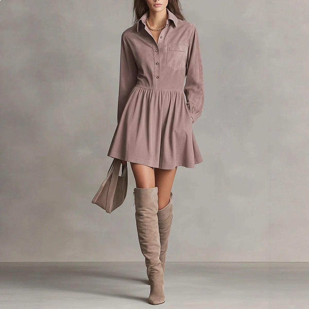 Suede Long Sleeve Shirt Dress, Suede Button Front Dresses for Women Spring Summer, Casual Blouse Top Jumpsuit Playsuit
Suede Long Sleeve Shirt Dress, Suede Button Front Dresses for Women Spring Summer, Casual Blouse Top Jumpsuit Playsuit
