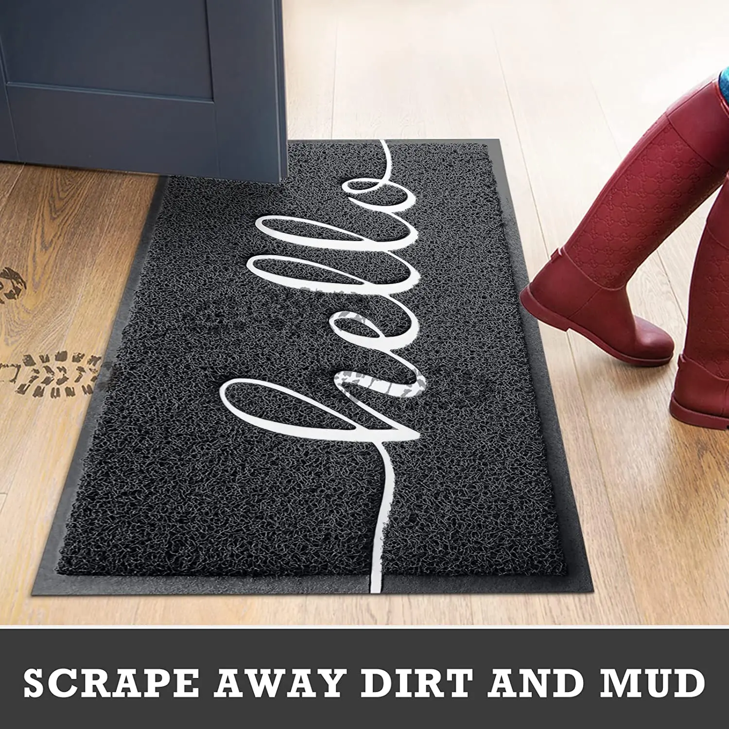Black Durable Front Door Mats,Heavy Duty,Water Absorbent,Mud Resistant,Easy Clean,Entry Doormat Outdoor Indoor Rugs,Non Slip Mat
Black Durable Front Door Mats,Heavy Duty,Water Absorbent,Mud Resistant,Easy Clean,Entry Doormat Outdoor Indoor Rugs,Non Slip Mat