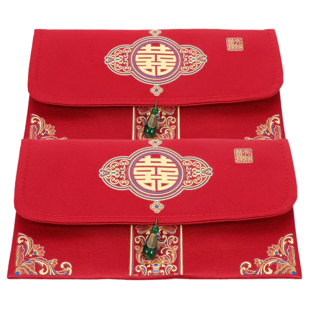 2Pcs Chinese Wedding Red Envelopes Fabric Brocade Elegant Red Packet Invitation Cash Holder Sturdy Money Envelope for Festive
2Pcs Chinese Wedding Red Envelopes Fabric Brocade Elegant Red Packet Invitation Cash Holder Sturdy Money Envelope for Festive