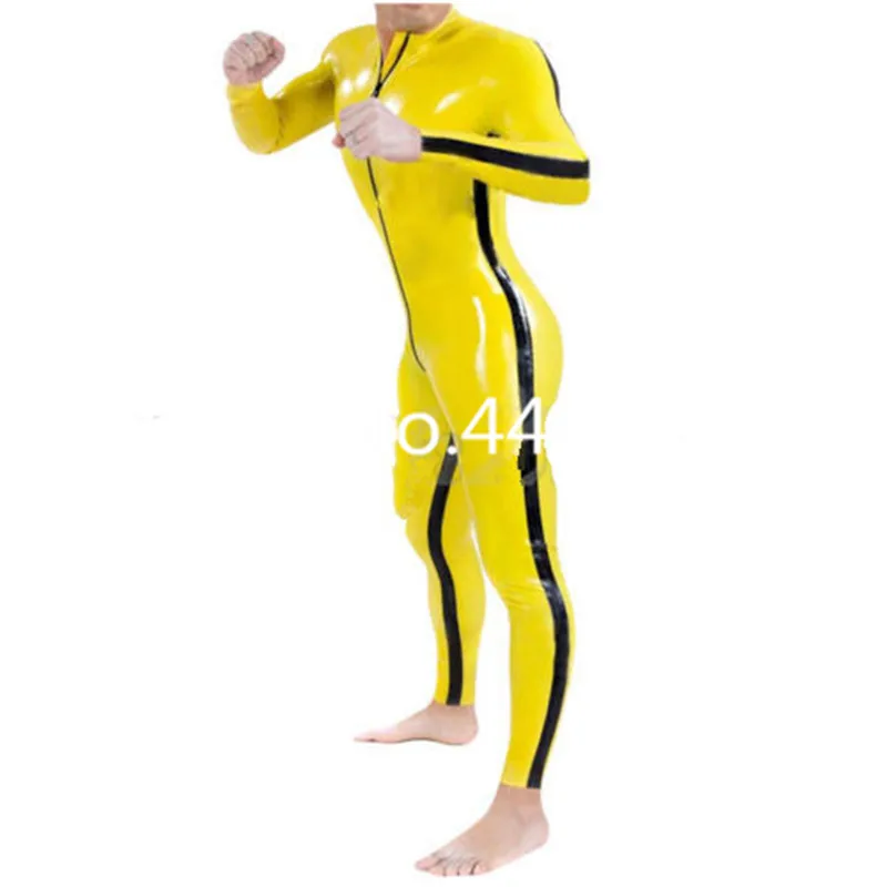 Latex Catsuit Jumpsuit with Front Crotch Zipper Handmade Yellow with Black Rubber Bodysuit Custom Made Cosplay Costumes
Latex Catsuit Jumpsuit with Front Crotch Zipper Handmade Yellow with Black Rubber Bodysuit Custom Made Cosplay Costumes