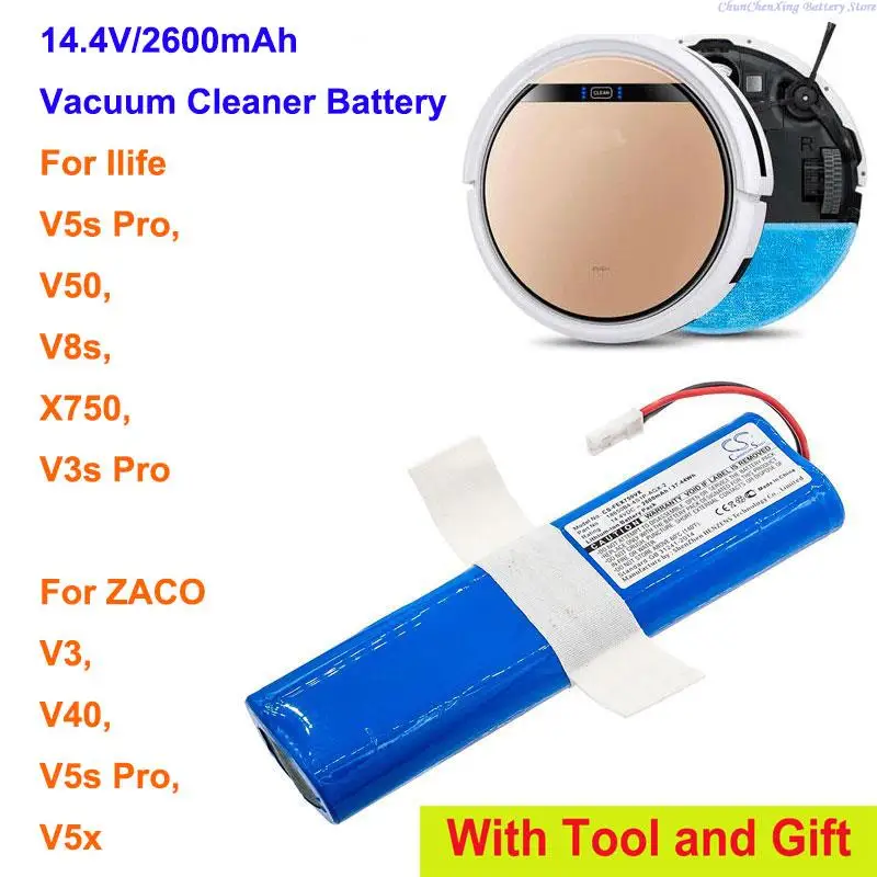 Cameron Sino 2600mAh Battery for ILIFE V3s Pro, V50, V5s Pro, V8s, X750, For ZACO V3, V40, V5s Pro, V5x
Cameron Sino 2600mAh Battery for ILIFE V3s Pro, V50, V5s Pro, V8s, X750, For ZACO V3, V40, V5s Pro, V5x