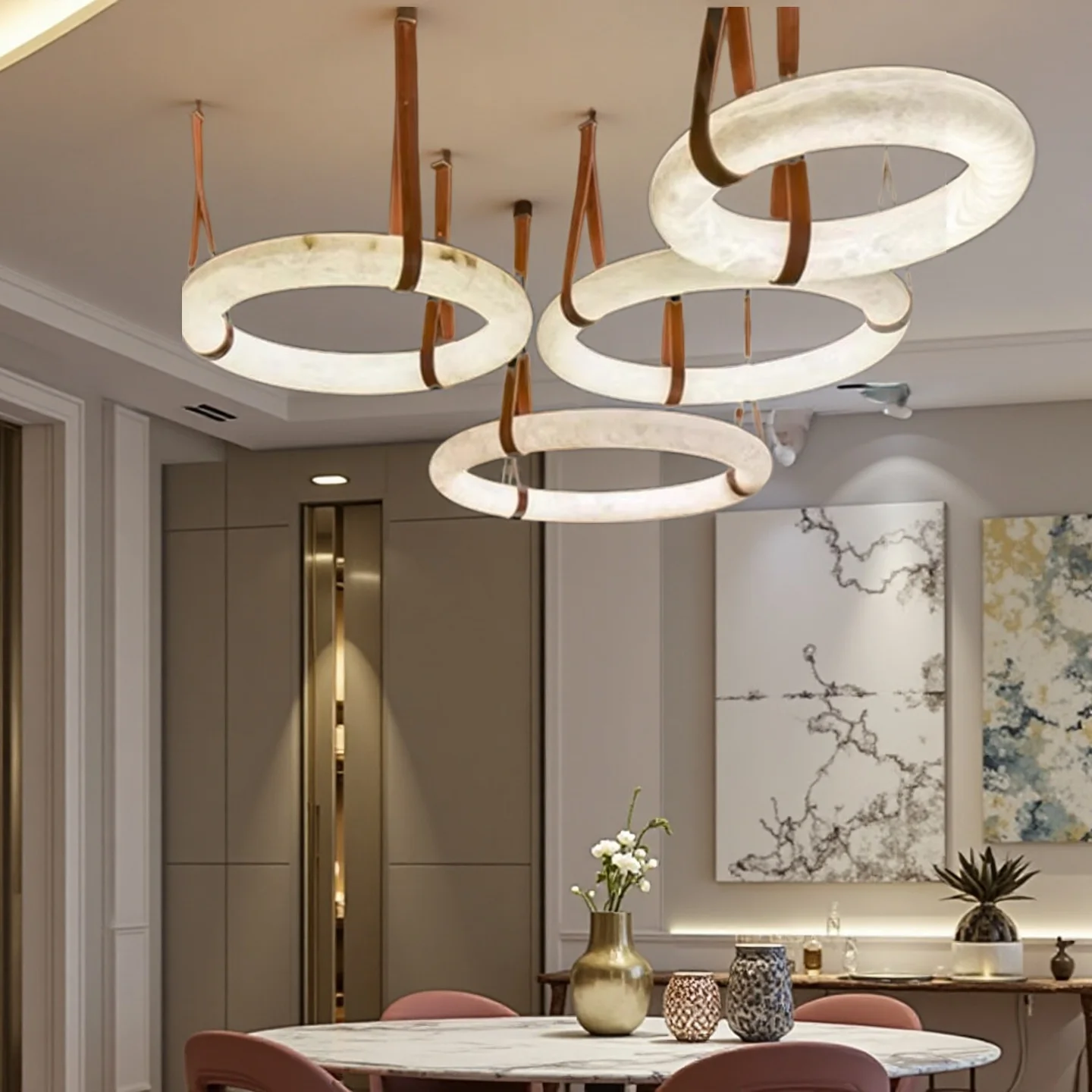 Postmodern new minimalist art restaurant living room bedroom light luxury circular imitation Cloud stone pendant light
Postmodern new minimalist art restaurant living room bedroom light luxury circular imitation Cloud stone pendant light