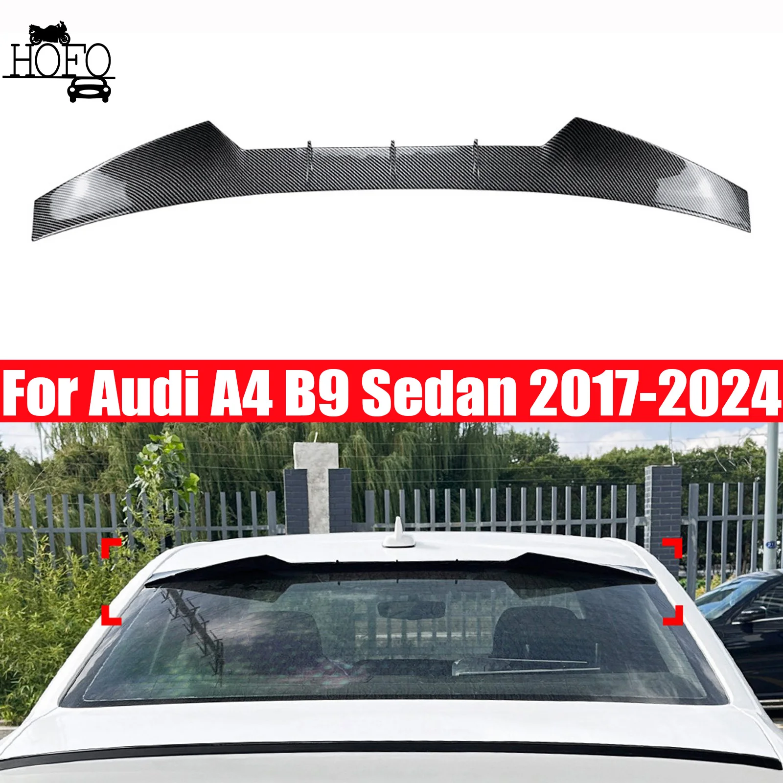 For Audi A4 B9 Sedan 2017-2024 Rear Roof Spoiler Wing Lip Tail Trunk Window Upper Splitter
For Audi A4 B9 Sedan 2017-2024 Rear Roof Spoiler Wing Lip Tail Trunk Window Upper Splitter