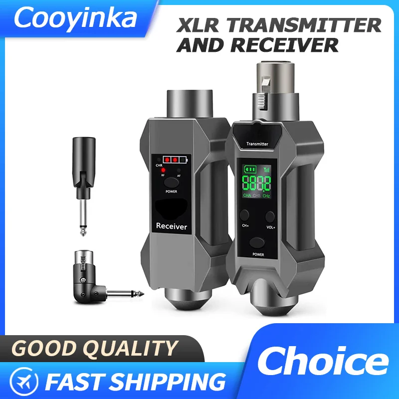 Wireless XLR Transmitter and Receiver, 150ft Range, Rechargeable Wireless Microphone Adapter for Dynamic & Condenser Microphones
Wireless XLR Transmitter and Receiver, 150ft Range, Rechargeable Wireless Microphone Adapter for Dynamic & Condenser Microphones