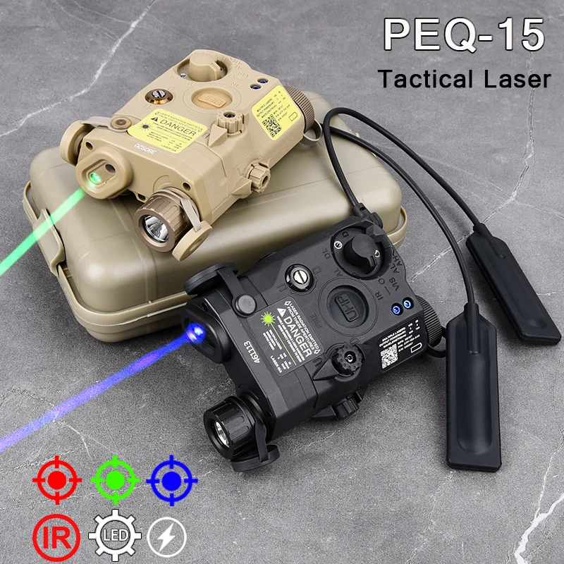 Tactical Airsoft UHP AN PEQ15 Red Green Blue Laser Version Indicator Red Green Dot/IR Fill Light/White LED Strobe Fit 20MM Rail
Tactical Airsoft UHP AN PEQ15 Red Green Blue Laser Version Indicator Red Green Dot/IR Fill Light/White LED Strobe Fit 20MM Rail