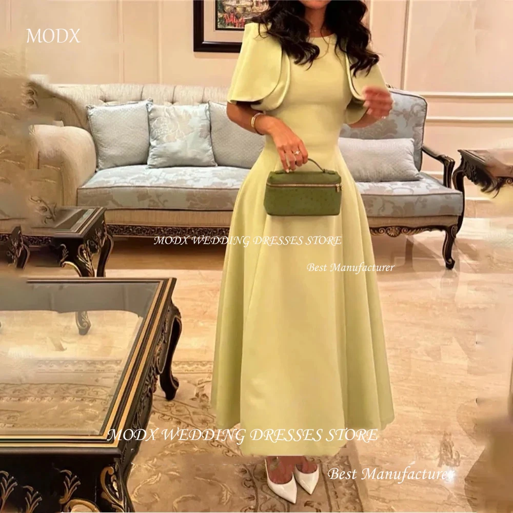 MODX Simple Light Green Evening Party Saudi Arabic Women Scoop Neck Short Sleeves Ankle Length Vintage Prom Gowns Customized
MODX Simple Light Green Evening Party Saudi Arabic Women Scoop Neck Short Sleeves Ankle Length Vintage Prom Gowns Customized