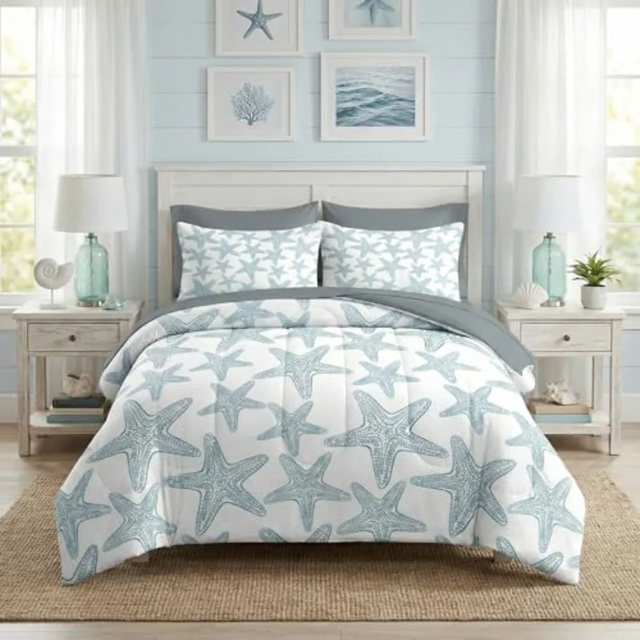 7 Pcs Comforter Set Size, Starfish Sea Shells Nautical Bedding Set for and Adults, Ocean Beach Seashells Sheets Bed Sheet Sets
7 Pcs Comforter Set Size, Starfish Sea Shells Nautical Bedding Set for and Adults, Ocean Beach Seashells Sheets Bed Sheet Sets