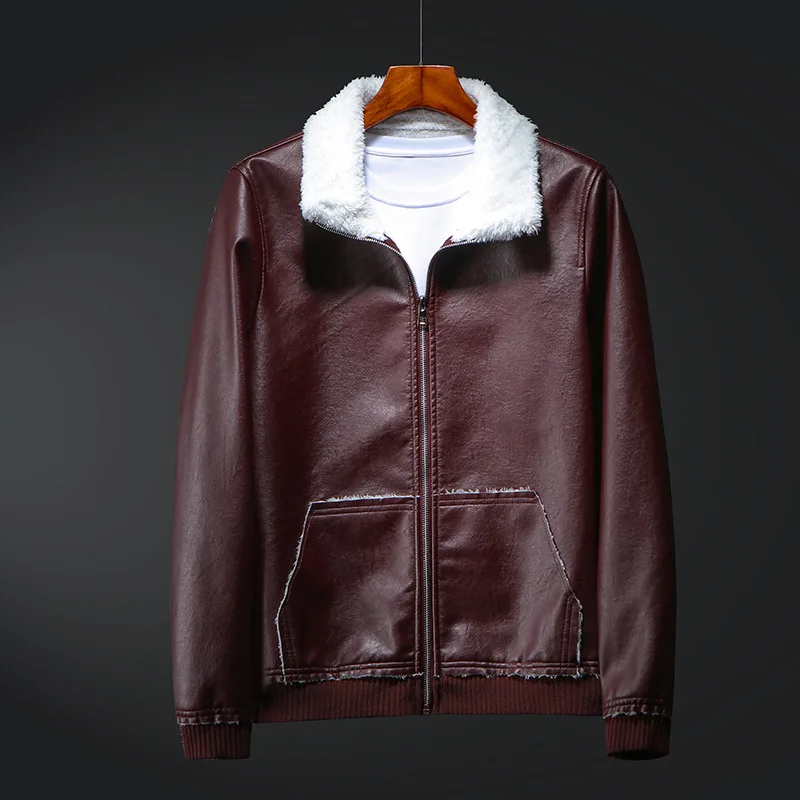 New Plus Size 5XL-8XL Jacket Men Casual Autumn Winter Fur Collar Plush High Quality Mens Faux Leather Jackets and Coats MY147
New Plus Size 5XL-8XL Jacket Men Casual Autumn Winter Fur Collar Plush High Quality Mens Faux Leather Jackets and Coats MY147