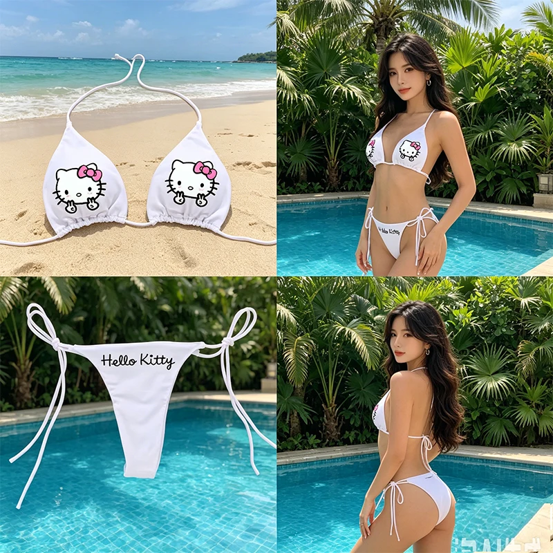 Anime Hello Kitty Bikini Set Summer Kawaii Kuromi Melody Beach Soft Side Strappy Panties Swimsuit Cute Girl Cartoon Swimsuit
Anime Hello Kitty Bikini Set Summer Kawaii Kuromi Melody Beach Soft Side Strappy Panties Swimsuit Cute Girl Cartoon Swimsuit